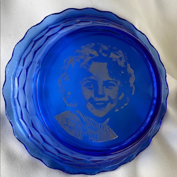 Shirley Temple Cobalt Blue Depression Glass Bowl Vintage - Picture 6 of 7